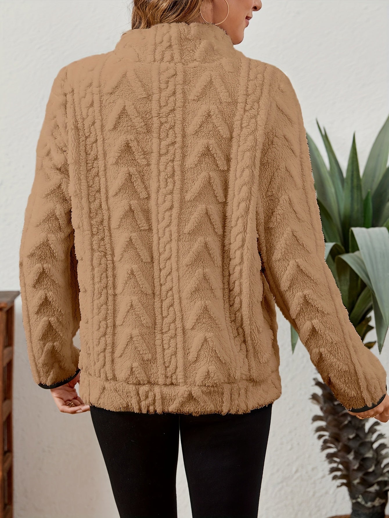 Striktrøje Dame – Pullover med half-zip lynlås til hverdag, arbejde og lag-på-lag