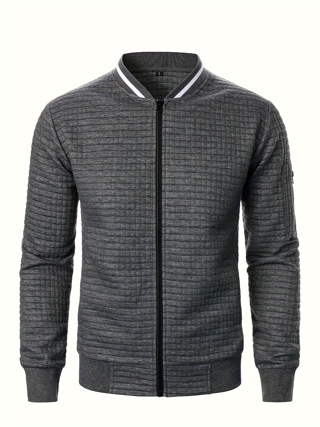 Raymond | Textured Zip-Up Bomber Jacket