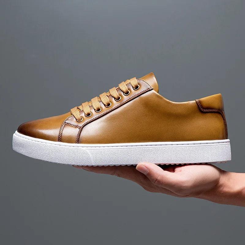 Sneakers Herre – Pæne Lace-Up Sko i Læderlook