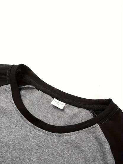 Langærmet Top Herre – Basisbluse med tofarvet design og lange ærmer til hverdag, arbejde og lag-på-lag