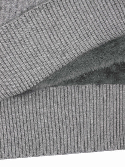 Striktrøje Dame – Pullover med høj hals til hverdag, arbejde og lag-på-lag i Mørkebrun og Sort – Selena
