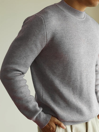 Striktrøje Herre – Pullover med høj hals og klassisk design til hverdag, arbejde og lag-på-lag i Sort og Hvid – Everett