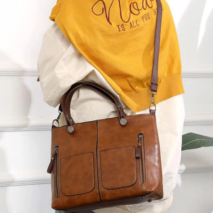 Skuldertaske Dame – Vintage Crossbody Taske med Rummeligt Design