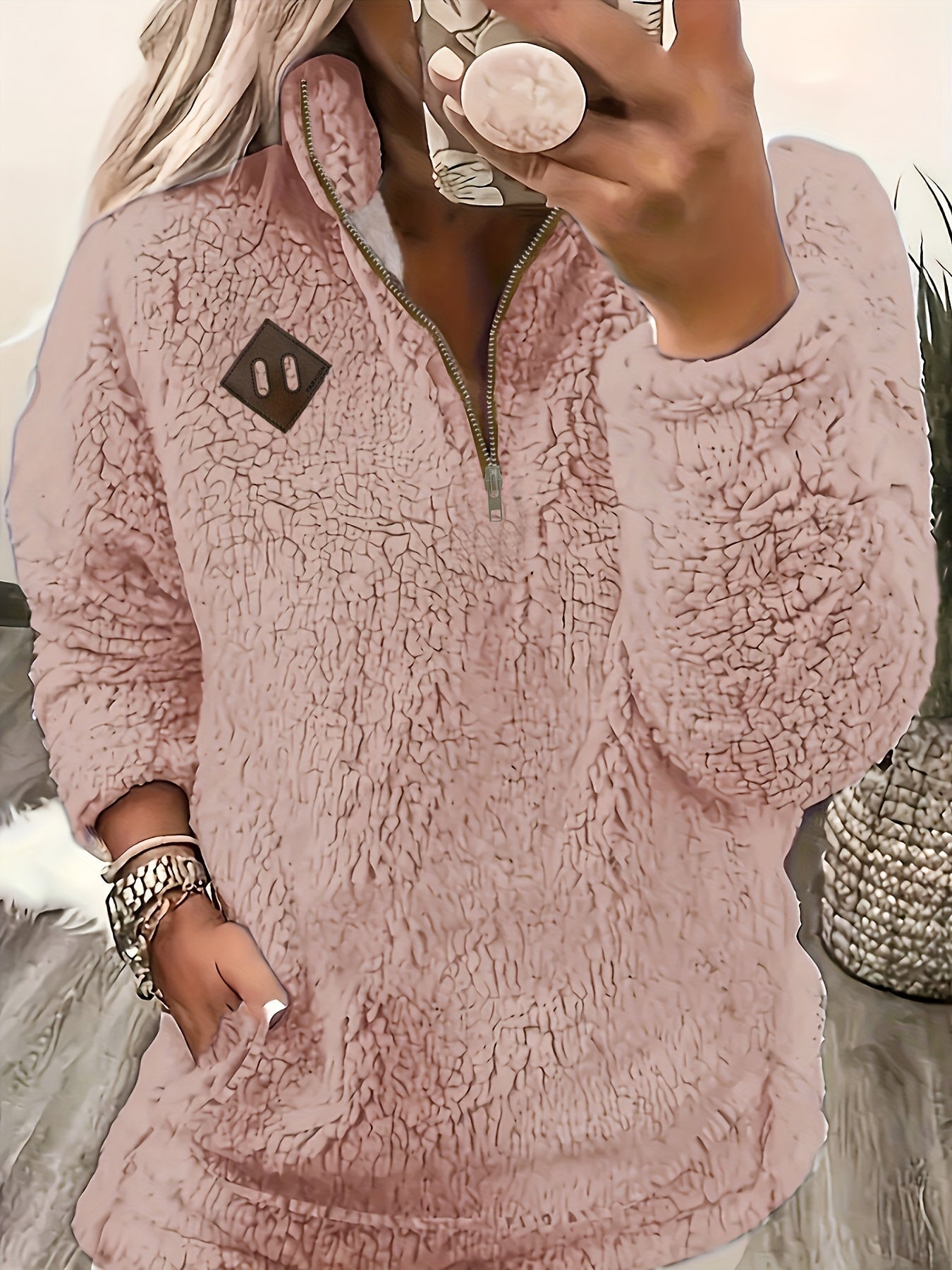 Half-Zip Pullover Dame – Afslappet Striktrøje med Lynlås