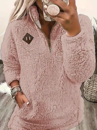 Half-Zip Pullover Dame – Afslappet Striktrøje med Lynlås