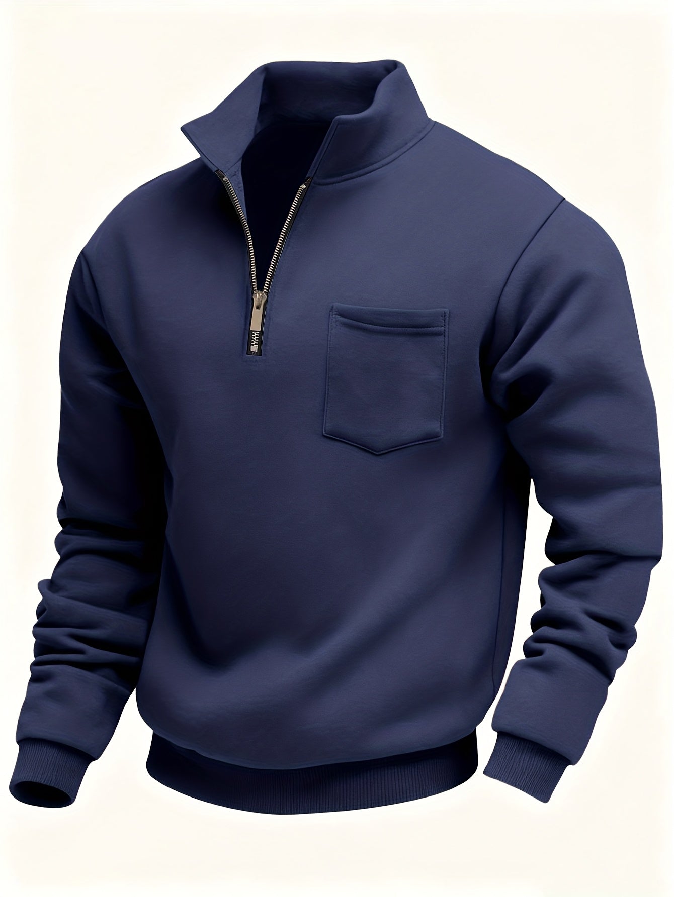 Half-Zip Pullover Herre – Klassisk Striktrøje med Lynlås