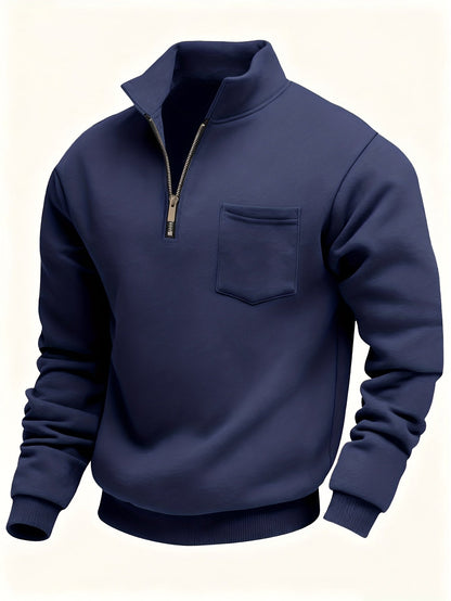 Half-Zip Pullover Herre – Klassisk Striktrøje med Lynlås