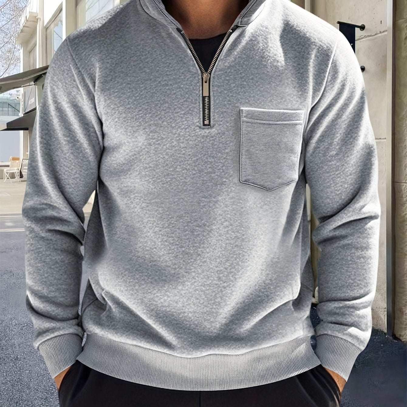Half-Zip Pullover Herre – Klassisk Striktrøje med Lynlås