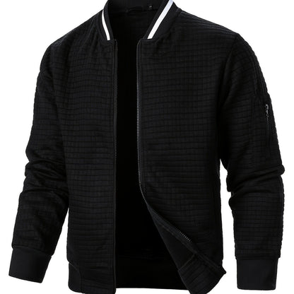 Raymond | Textured Zip-Up Bomber Jacket