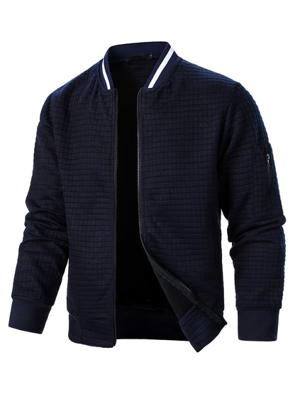 Raymond | Textured Zip-Up Bomber Jacket