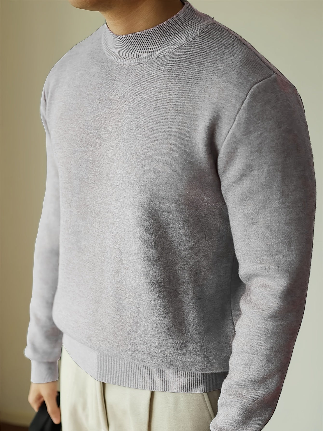 Striktrøje Herre – Pullover med høj hals og klassisk design til hverdag, arbejde og lag-på-lag i Sort og Hvid – Everett