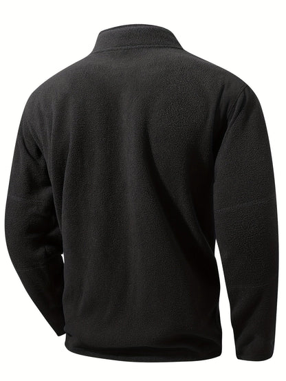 Striktrøje Herre – Pullover med half-zip lynlås og ståkrave til hverdag, arbejde og lag-på-lag i Olivengrøn Drab og Sort – Grayson