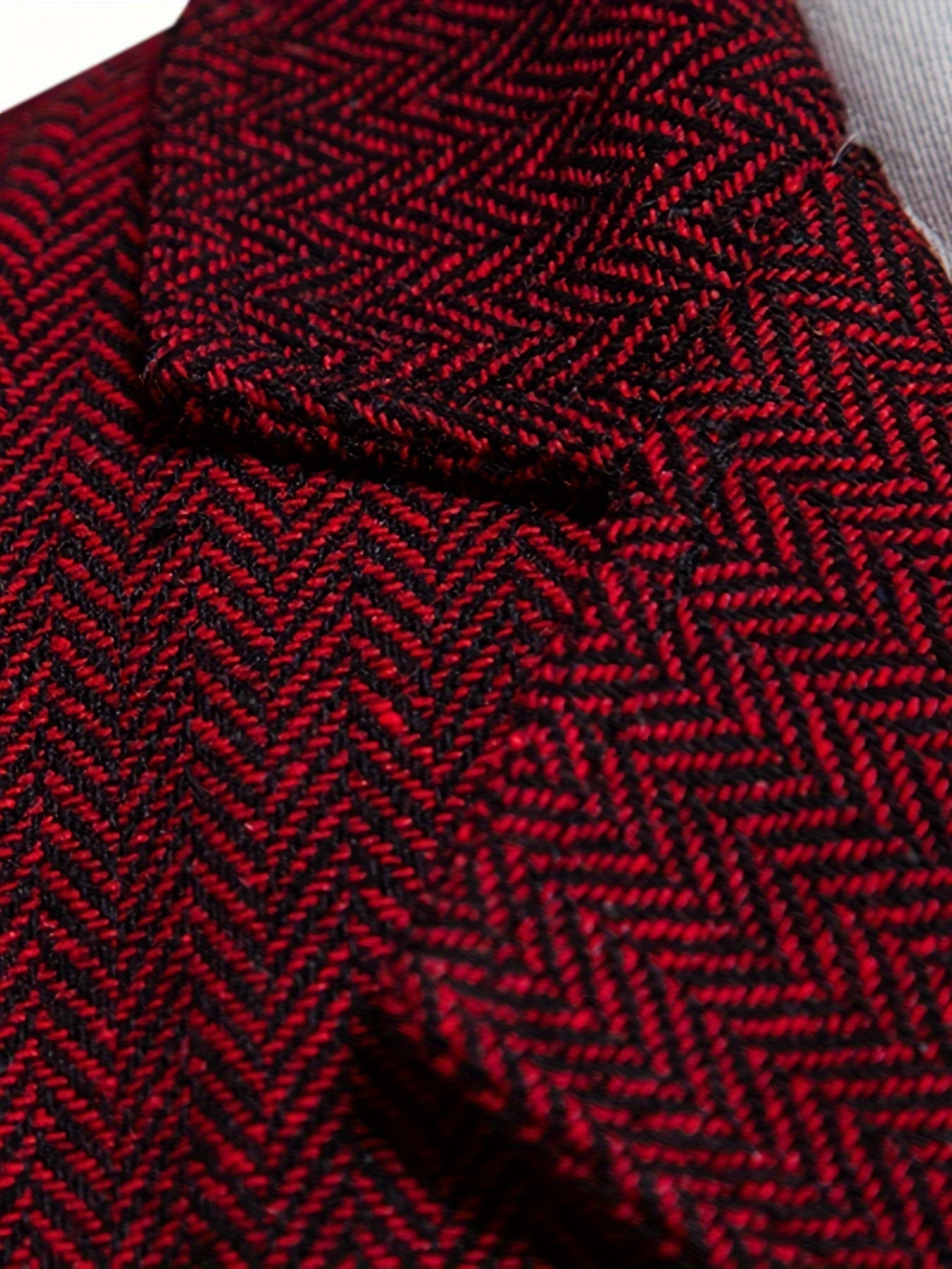 Vest Herre – Lag-på-lag vest med sildebensmønster og enkeltradet design til efterår, arbejde og lag-på-lag