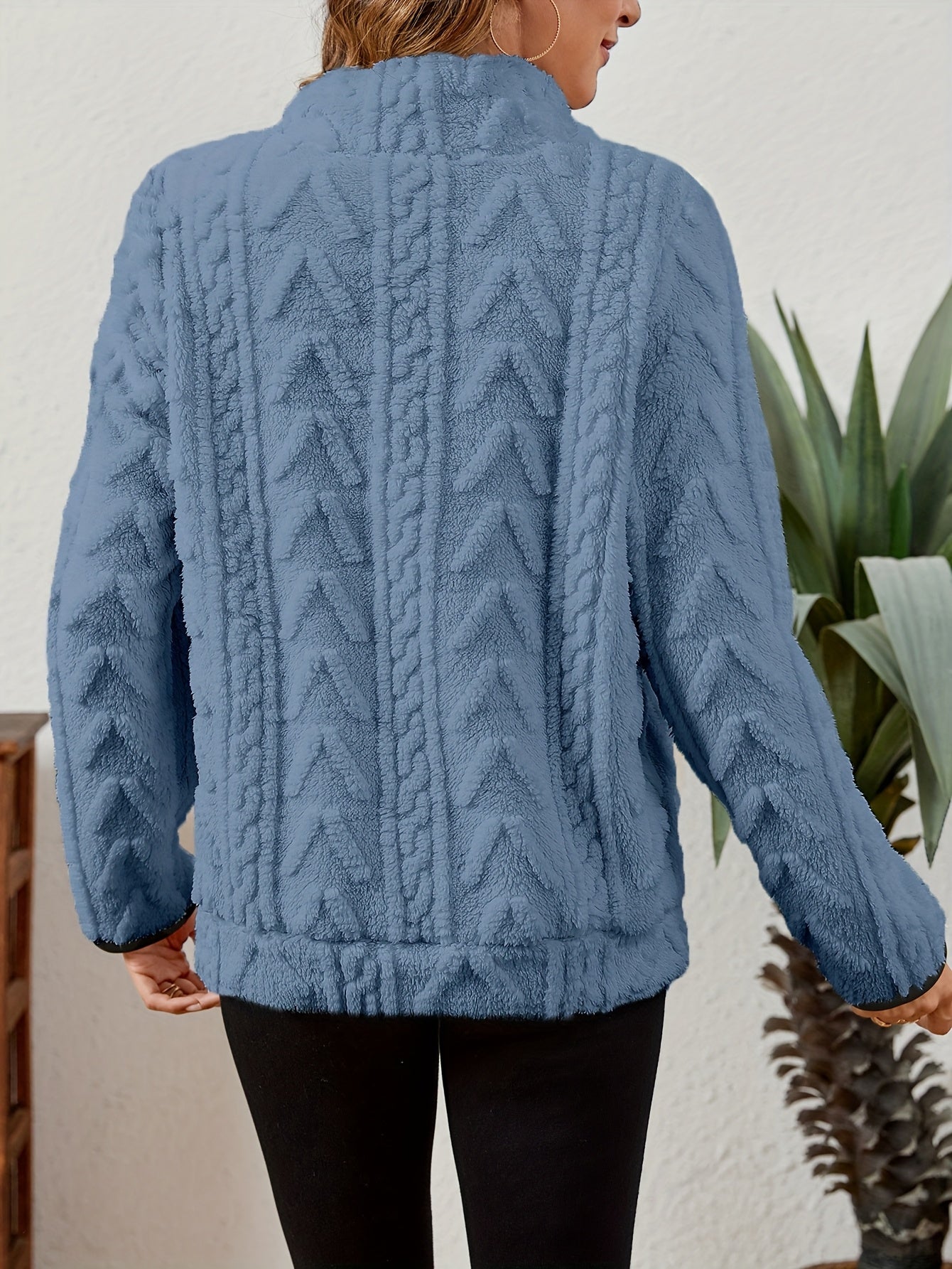 Striktrøje Dame – Pullover med half-zip lynlås til hverdag, arbejde og lag-på-lag