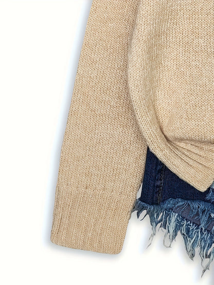 Striktrøje Dame – Pullover med katteprint og mønstret design til hverdag, arbejde og lag-på-lag