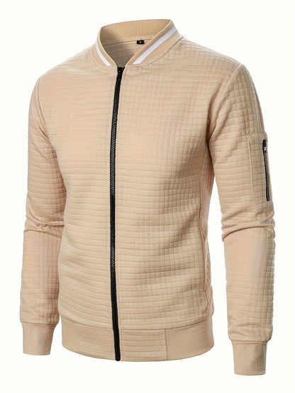 Raymond | Textured Zip-Up Bomber Jacket