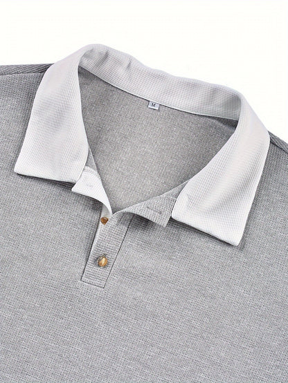 Gareth | Textured Long-Sleeve Polo Shirt