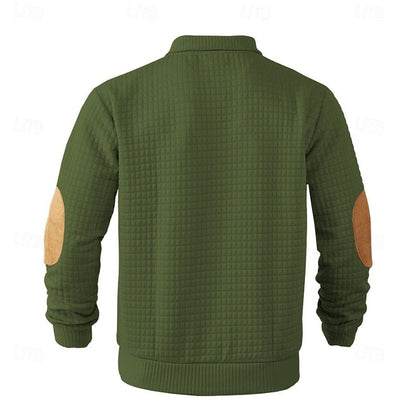 Striktrøje Herre – Tekstureret Pullover med Ståkrave