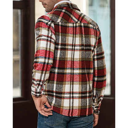 Skjortejakke Herre – Overshirt-jakke med ternet design og robust design til efterår, overgangsvejr og hverdag