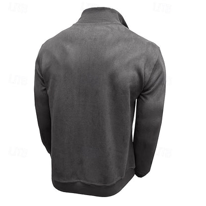 Sweatshirt Herre – Langærmet trøje med quarter-zip lynlås og ståkrave til hverdag, arbejde og lag-på-lag