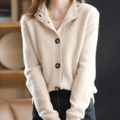 Kashmir Cardigan Dame – Luksuriøs Beige Strikcardigan