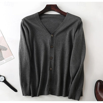 Cardigan Herre – Klassisk V-Hals Strikcardigan