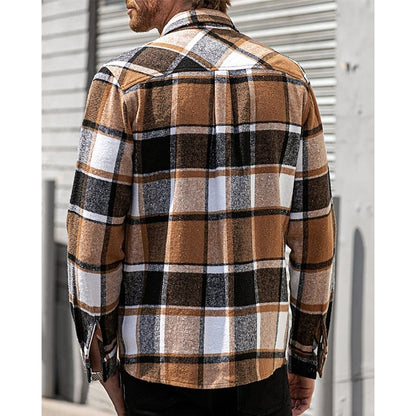 Skjortejakke Herre – Overshirt-jakke med ternet design og robust design til efterår, overgangsvejr og hverdag