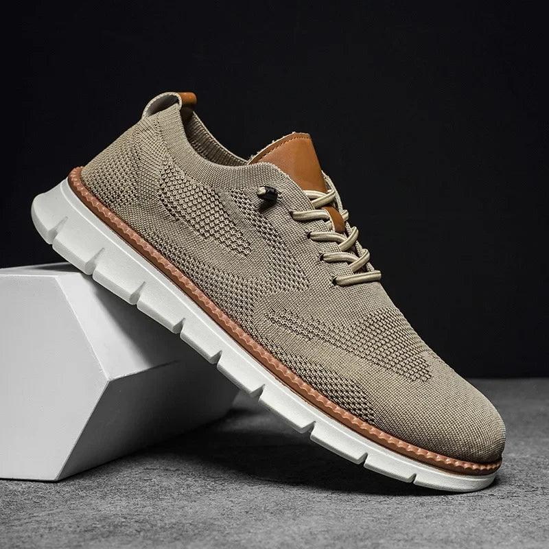 Sneakers Herre – Sommer Sko med Strikket Look og Chunky Sål