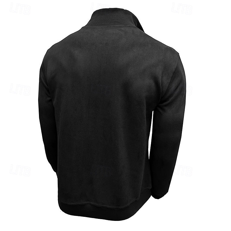 Sweatshirt Herre – Langærmet trøje med quarter-zip lynlås og ståkrave til hverdag, arbejde og lag-på-lag