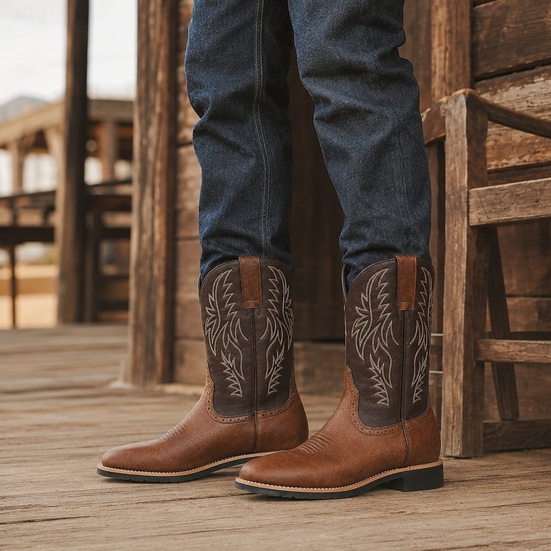Cowboystøvler Herre – Western-støvler med western-design og klassisk design til efterår, vinter og hverdag