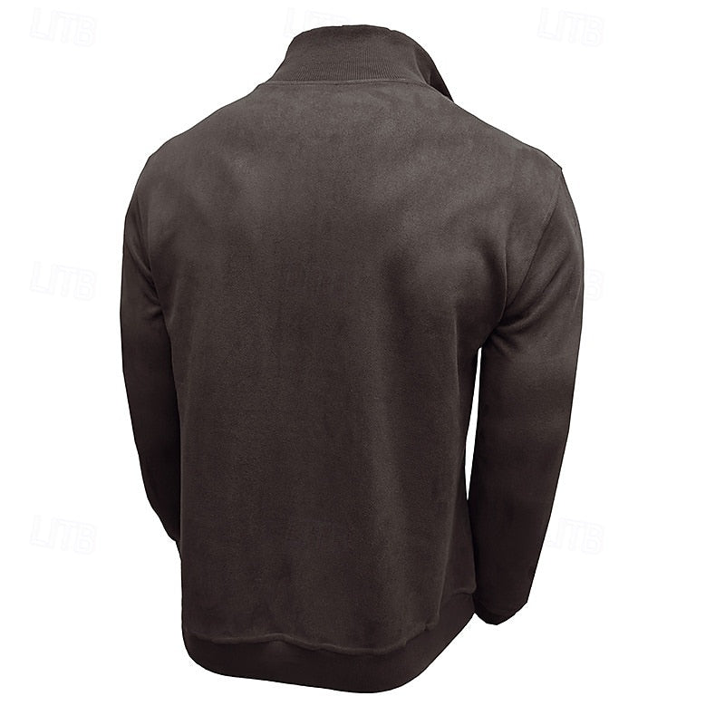 Sweatshirt Herre – Langærmet trøje med quarter-zip lynlås og ståkrave til hverdag, arbejde og lag-på-lag