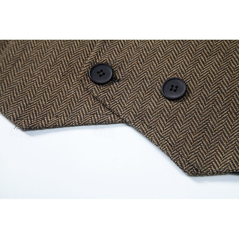 Bennett | Double-Breasted Herringbone Waistcoat
