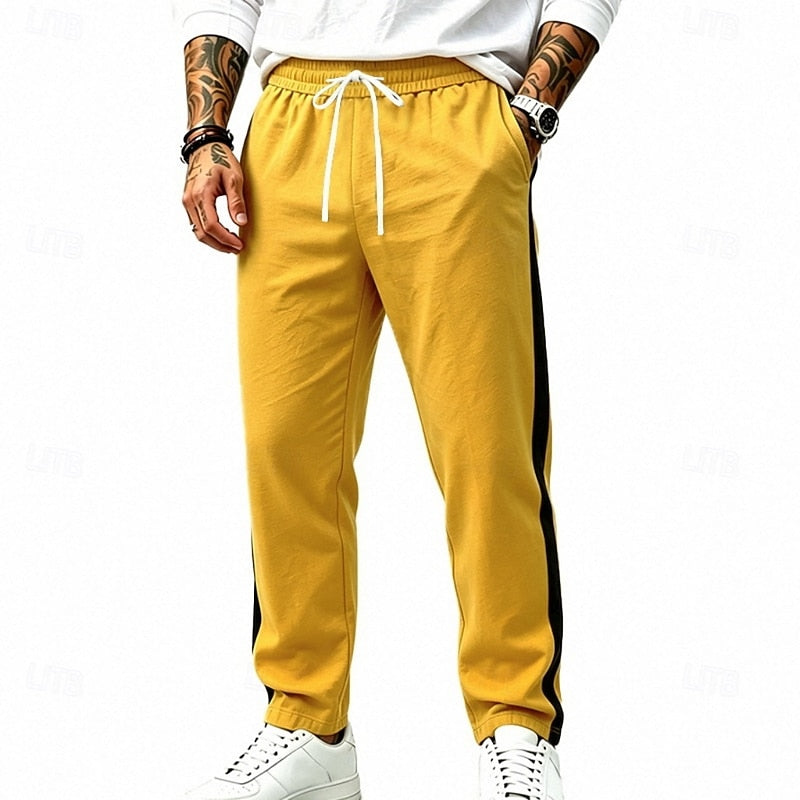 Joggingbukser Herre – Sweatpants med stribet design og afslappet pasform til hverdag, kontor og smart casual