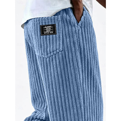 Bukser Herre – Hverdagsbukser med ribbet struktur og lige ben til hverdag, kontor og smart casual