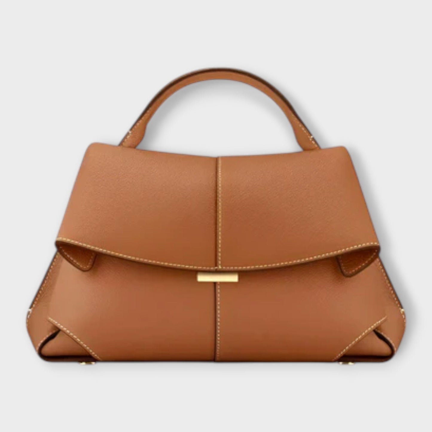 Lædertaske Dame – Lædertaske med læderlook til hverdag, arbejde og rejse i Beige og Hvid – Elan1