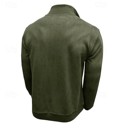Sweatshirt Herre – Langærmet trøje med quarter-zip lynlås og ståkrave til hverdag, arbejde og lag-på-lag