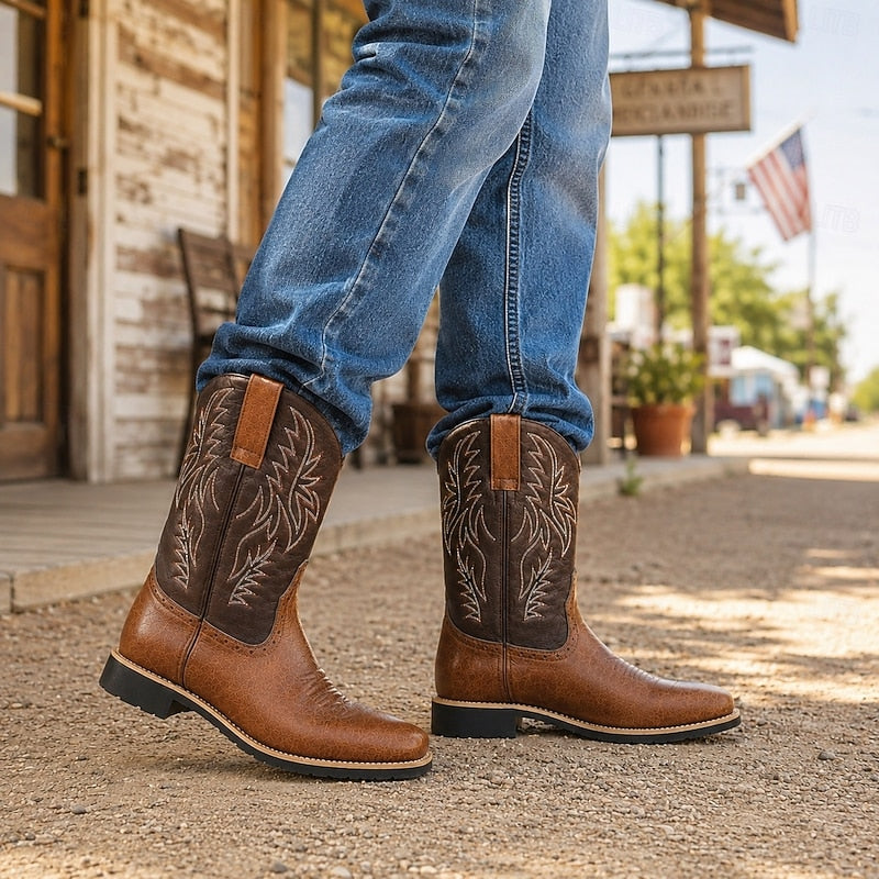 Cowboystøvler Herre – Western-støvler med western-design og klassisk design til efterår, vinter og hverdag