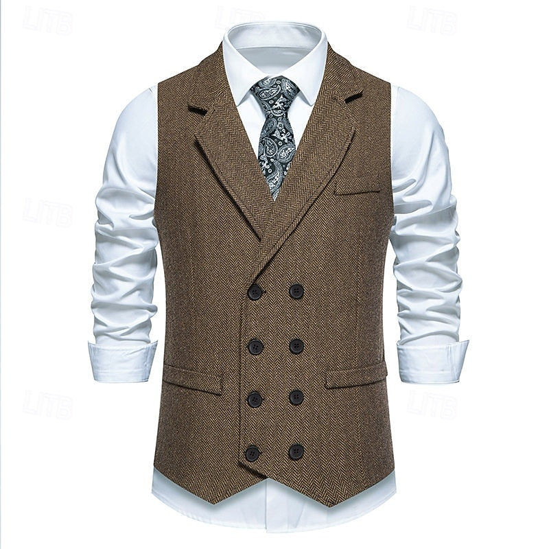 Bennett | Double-Breasted Herringbone Waistcoat
