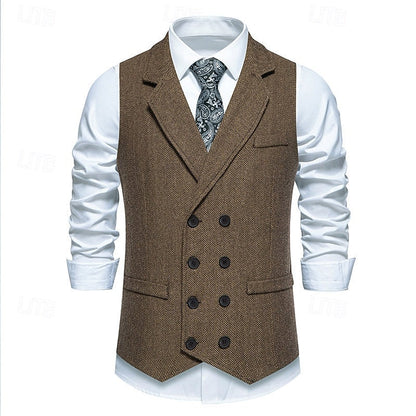 Bennett | Double-Breasted Herringbone Waistcoat