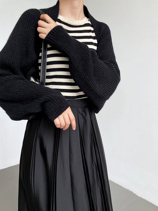 Strik Bolero Cardigan Dame – Kort Shrug Cardigan til Lag-på-lag