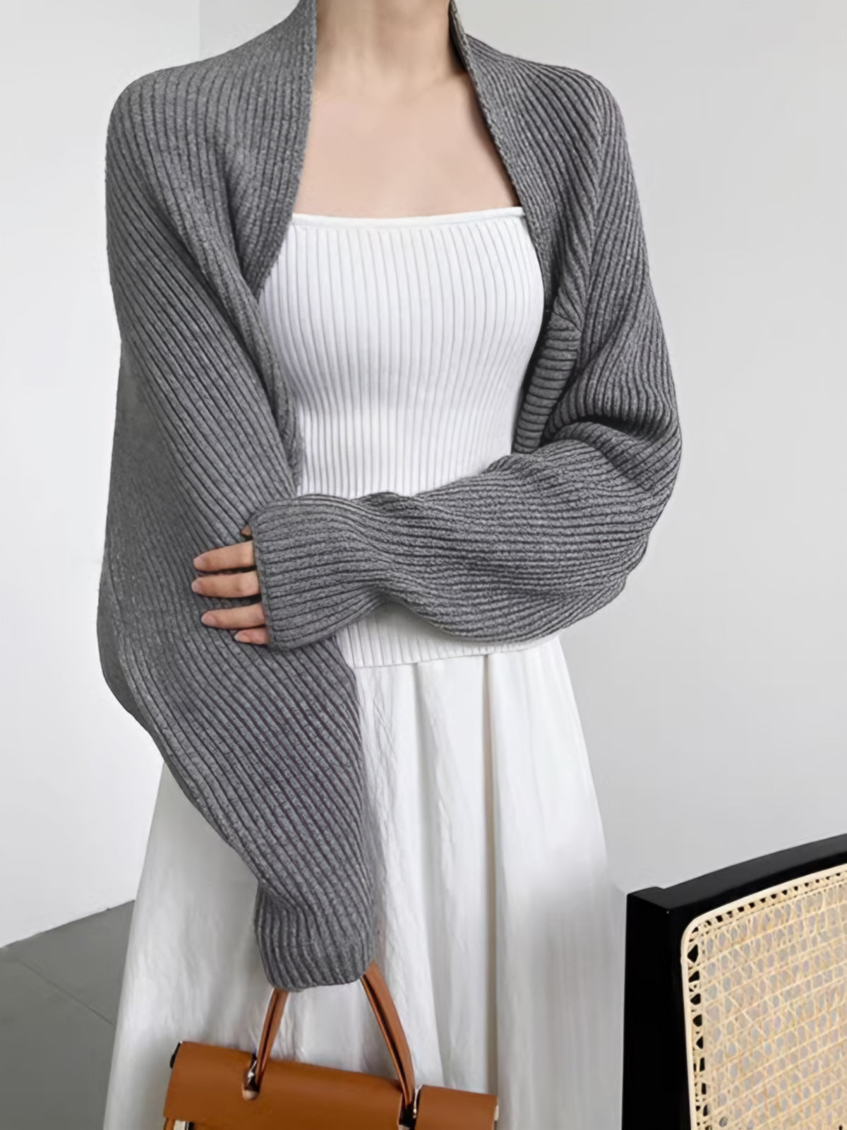 Strik Bolero Cardigan Dame – Kort Shrug Cardigan til Lag-på-lag