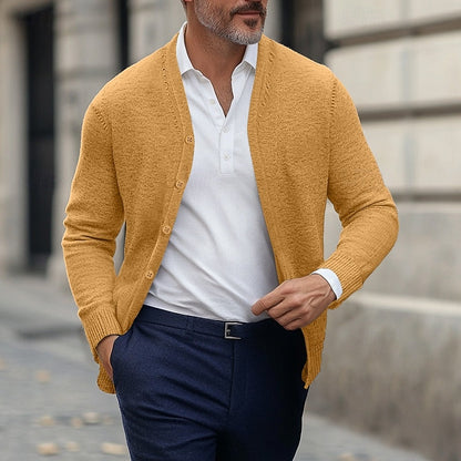Cardigan Herre – Klassisk V-Hals Strikcardigan