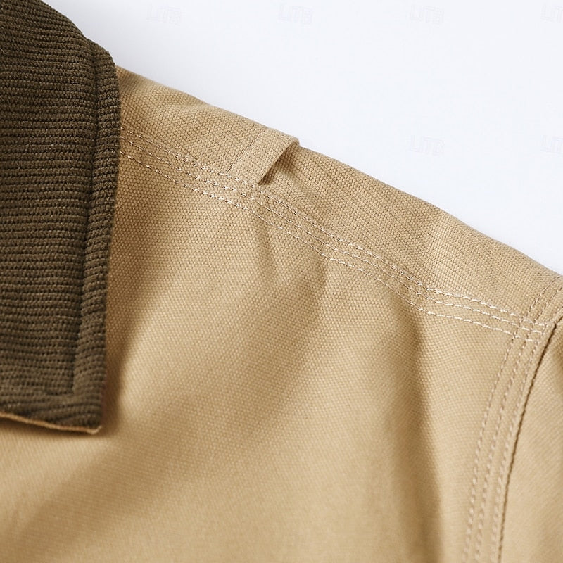 Outdoor Jakke Herre – Utility-jakke med praktiske lommer og klassisk design til efterår, overgangsvejr og hverdag i Khaki og Brun – Clark