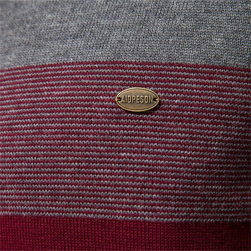 Quarter-Zip Striktrøje Herre – Pullover med Kort Lynlås