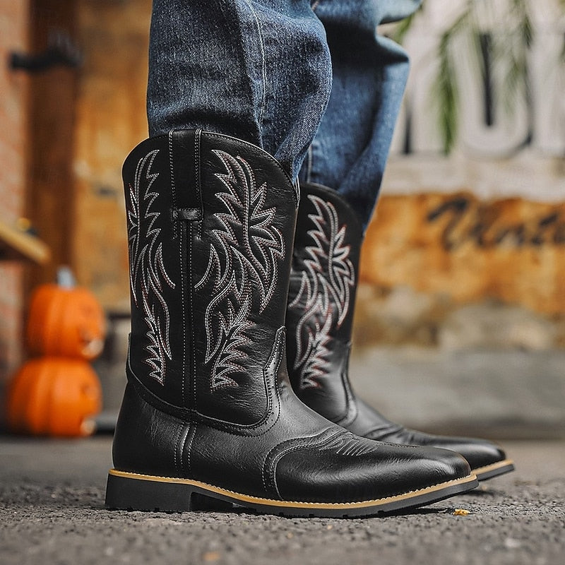 Cowboystøvler Herre – Western-støvler med western-design og klassisk design til efterår, vinter og hverdag