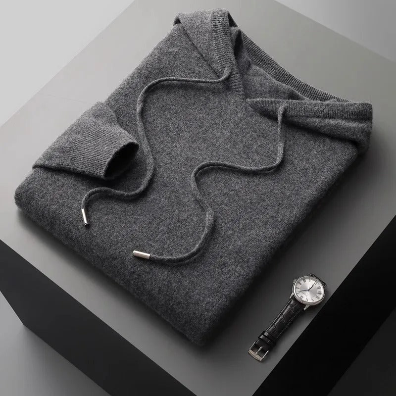 Merino Hoodie Dame – Brun Strik Hættetrøje i Blød Uldblanding