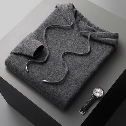 Merino Hoodie Dame – Brun Strik Hættetrøje i Blød Uldblanding