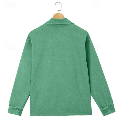 Langærmet Poloshirt Herre – Vasket Look med Klassisk Krave