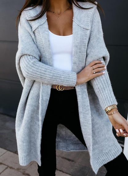 Oversized Cardigan Dame – Boxy Strikjakke med Hætte